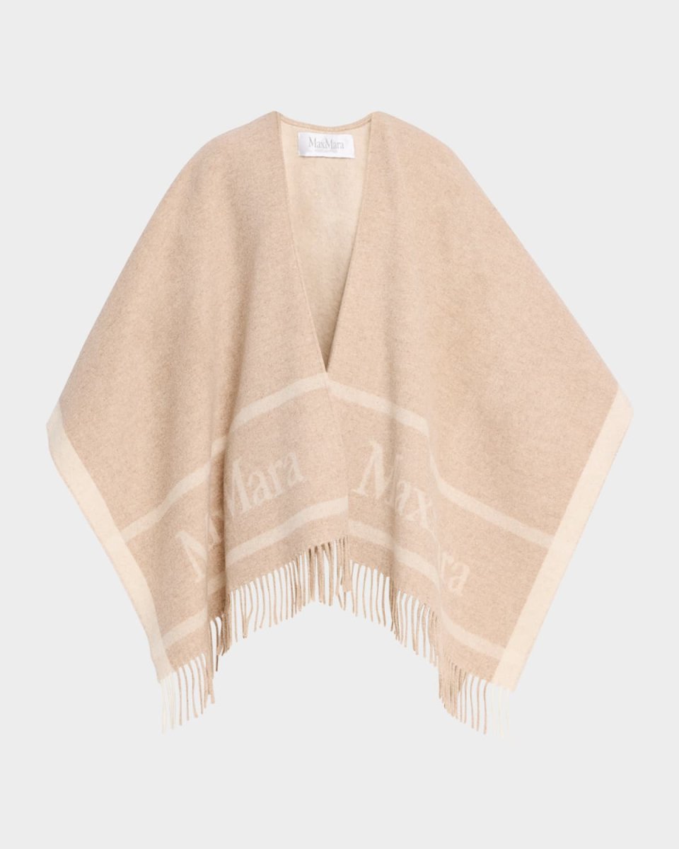 Hilde Logo Wool Cape